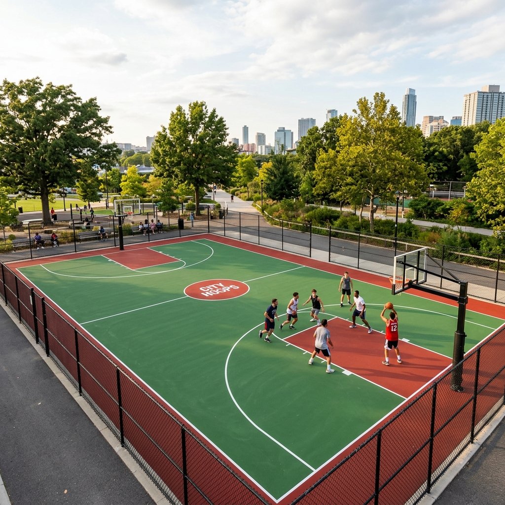 FIBA certified outdoor polyurethane basketball court