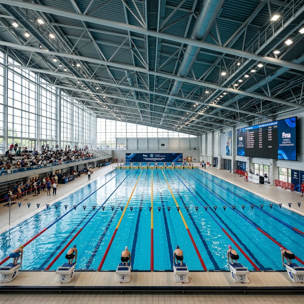 Olympic competitive swimming pool construction